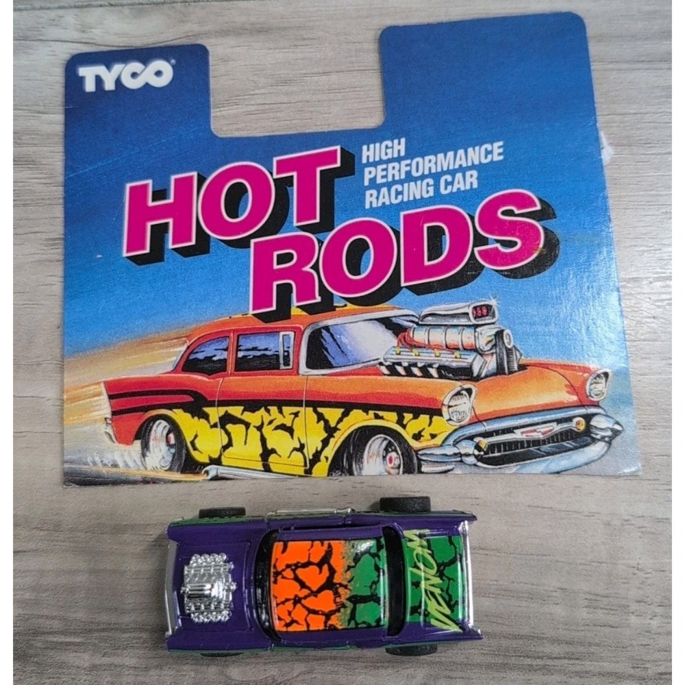 Vintage TYCO HO Slot Car HP-7 #9073 1957 '57 CHEVY HARDTOP VENOM (Purple)